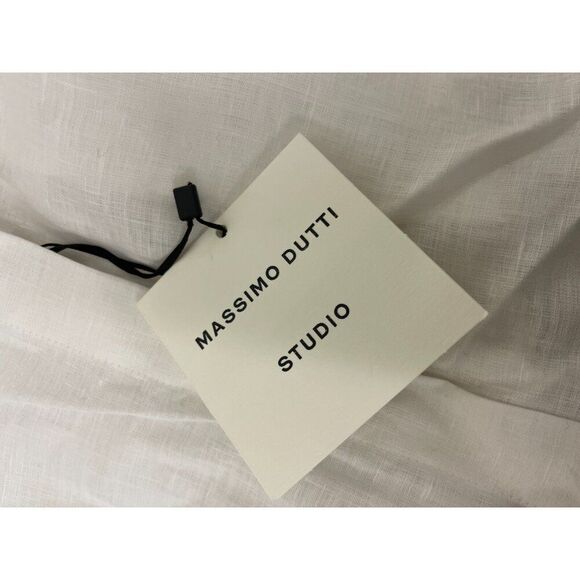 Massimo Dutti Womens Button Up Shirt S Small White Lined Oversized 9418/952 NWT - Picture 8 of 14